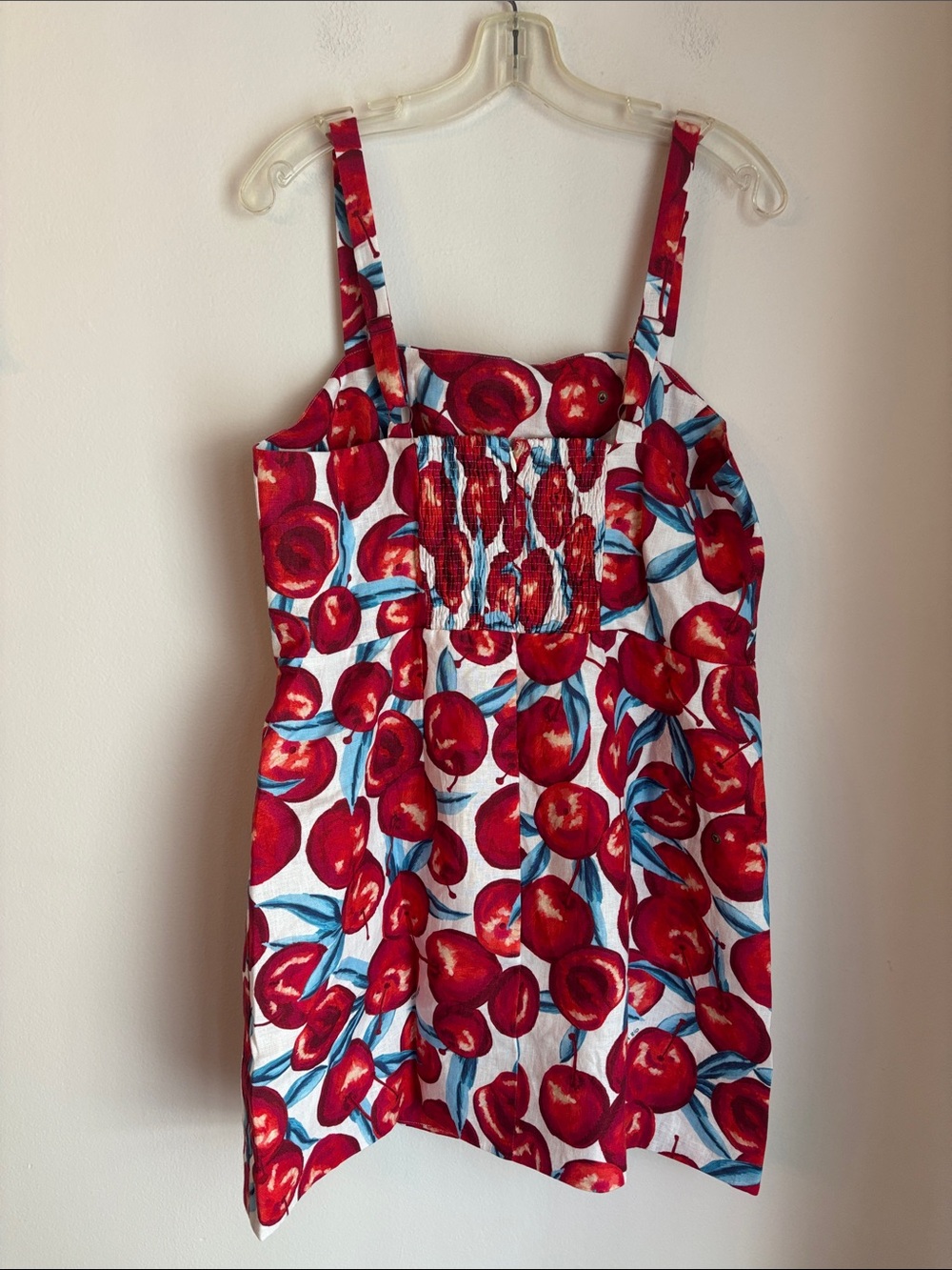 Farm Rio Cherry Blossom Sleeveless Mini Dress 100% linen fruit novelty Women XL - Picture 10 of 16
